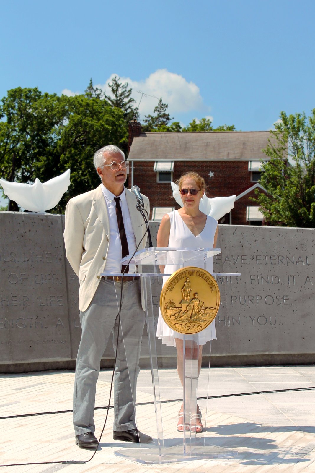 Legacy Memorial Park — Julian Hunt speaking at the dedication